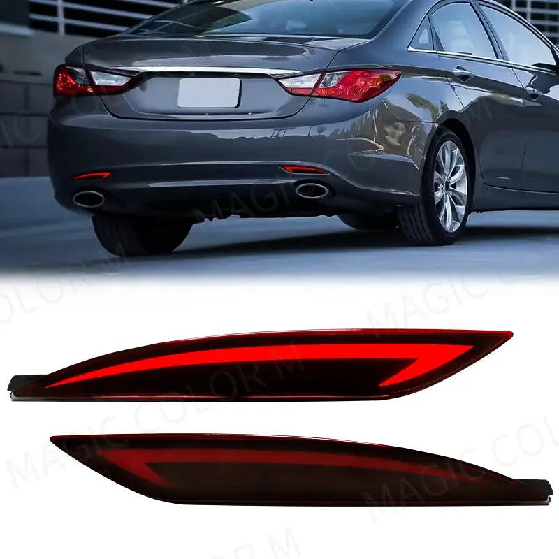 For Hyundai Sonata 8 2010 2011 2012 2013 2014 LED Rear Bumper Reflector Brake Light Turn Signal Fog Lamp 2 Pcs Car Accessories by InterCyprus Trading Ltd
