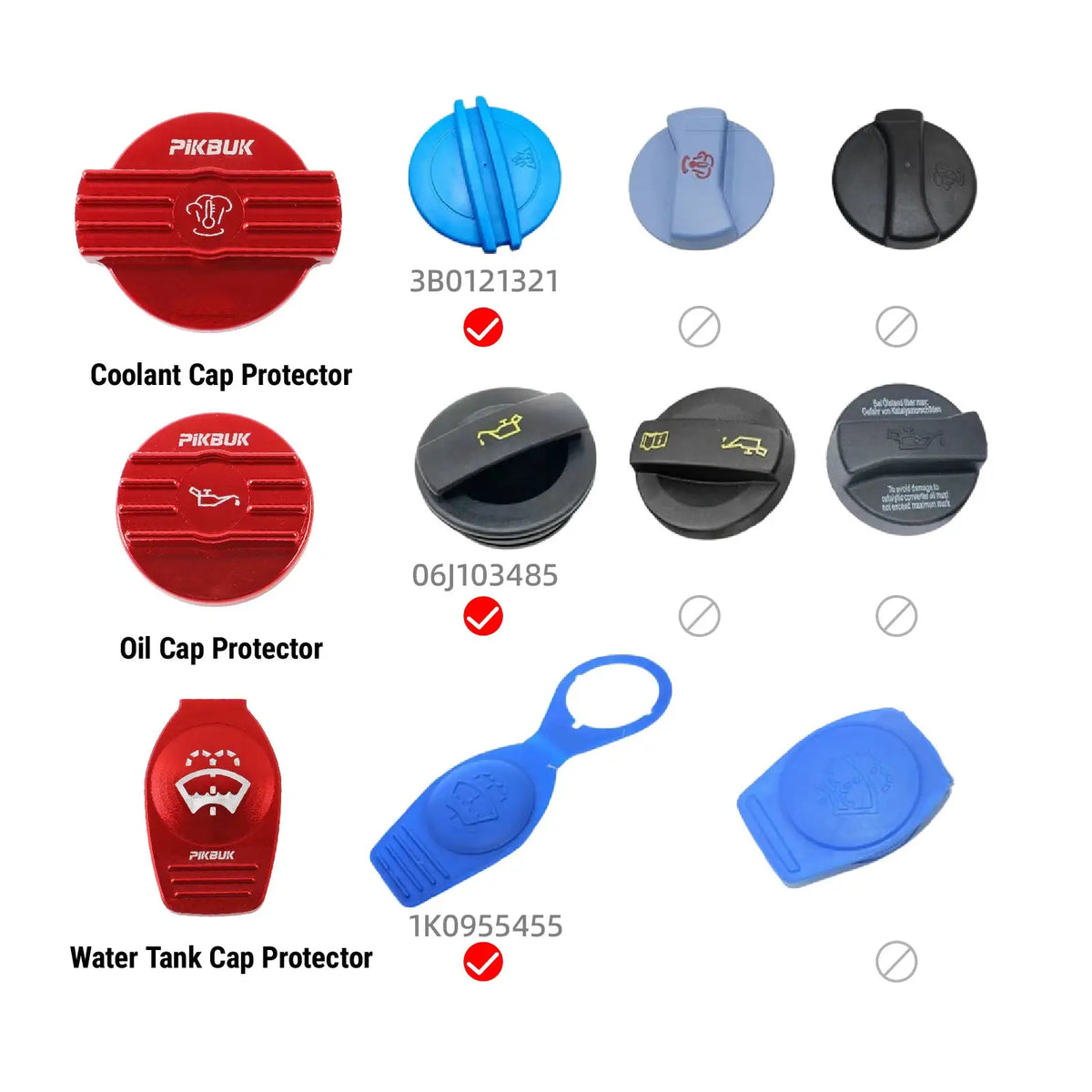 PIKBUK Aluminum Oil Cap Tank Bottle Cap For VW CC Golf 6 R MK6 Scirocco EA888 Engine Protection Original Part by InterCyprus Trading Ltd