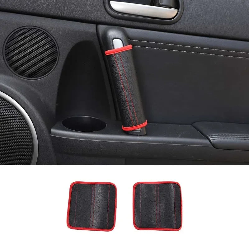 Copertura in pelle per maniglia porta per Mazda MX-5 NC 2009-2015 Nero