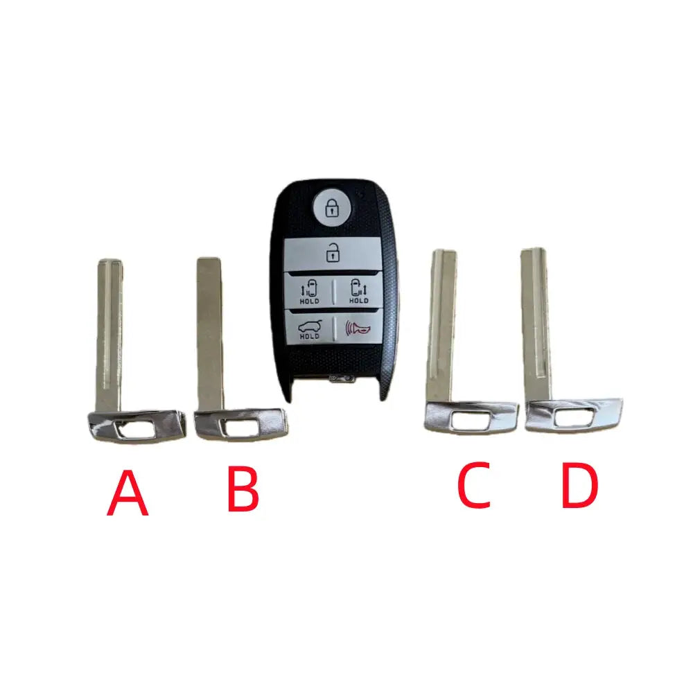 Car Remote Smart Card Key Shell Casing 6 Buttons for Kia with Uncut Emergency Key Blade by InterCyprus Trading Ltd