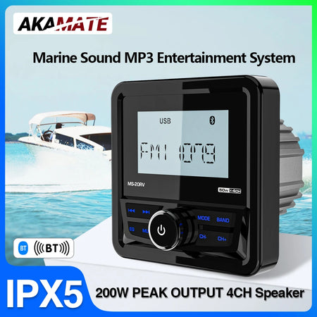 Marine Radio Boat Stereo &ndash; Waterproof Bluetooth USB AUX Default Title
