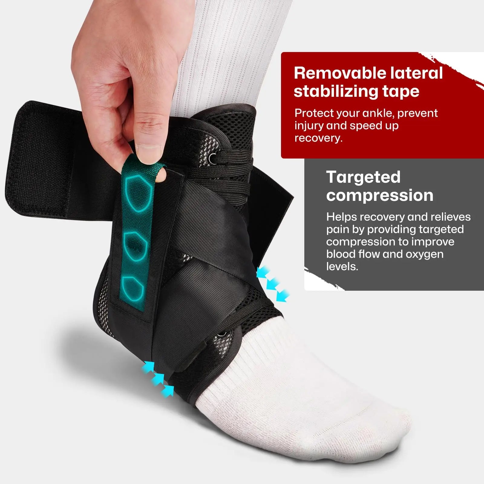 Ankle Brace Support for Sprained Ankle Wrap, Plantar Fasciitis Relief and Achilles Tendonitis Wrap, Foot Brace Ankle Stabilizer