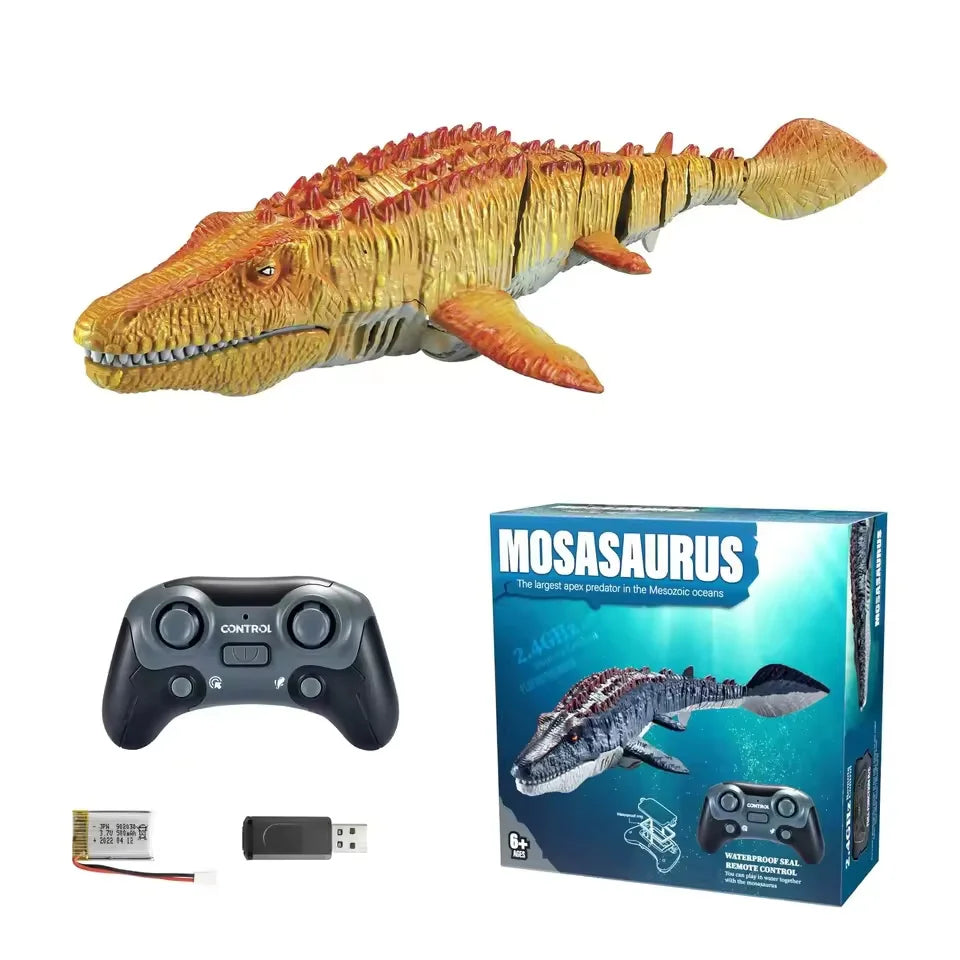 Remote Control Dinosaur RC Boat Toy &ndash; Water Spray Fun Orange