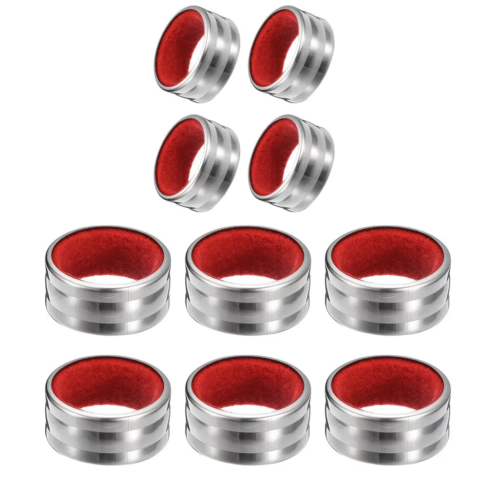 Stainless Steel Wine Bottle Collars &ndash; Velvet Drip Ring 10pcs Red