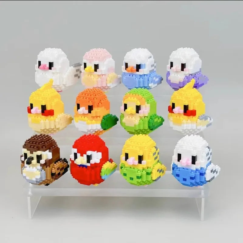 12-Set Mini Bird Building Blocks 3D Parrot &ndash; Cute Decor