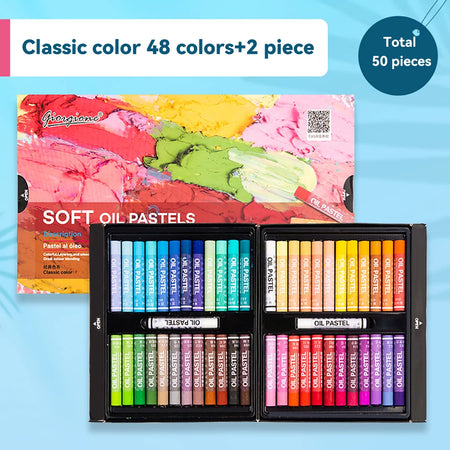 Artist Soft Oil Pastel Set &ndash; Non Toxic Washable Colors classic 50Pcs