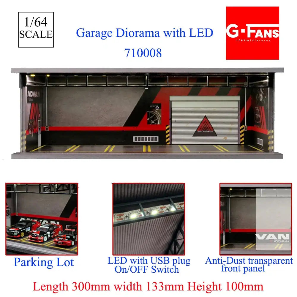 GFans 1:64 Diorama Car Garage &ndash; LED Lights Display 710008