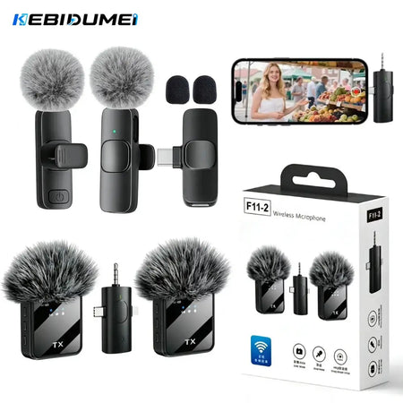 KEBIDUMEI Wireless Lavalier Microphone for iPhone Android 3.5mm for Radio Live Recording Noise Reduction Mini Microphone by InterCyprus Trading Ltd