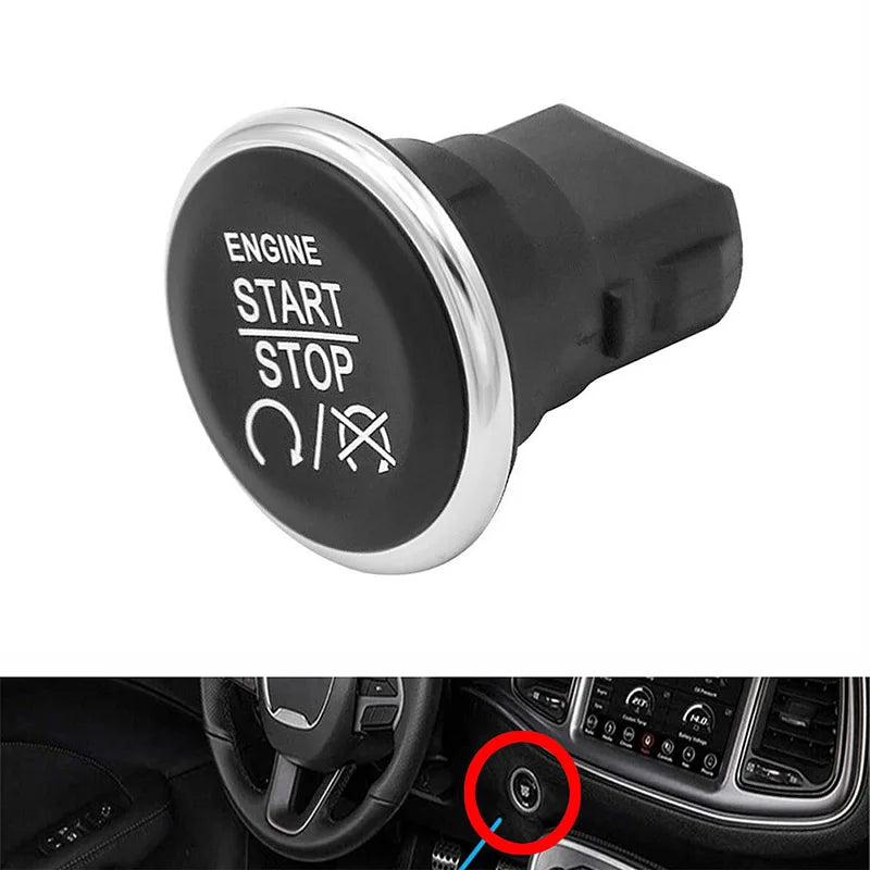 Start Stop Ignition Button Replacement For Jeep Commander 2009 ABS Black Durable ABS Finish