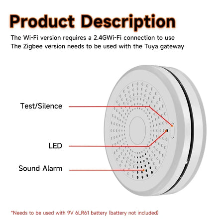 Tuya 2 In 1 WiFi Smoke And CO Alarm &ndash; 85dB Loud Alarm