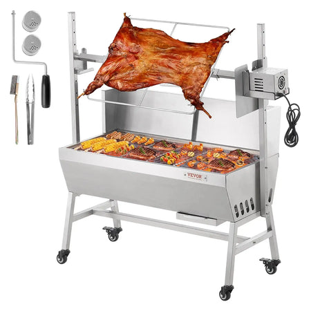 35 Inch Rotisserie Grill Stainless Electric Camping