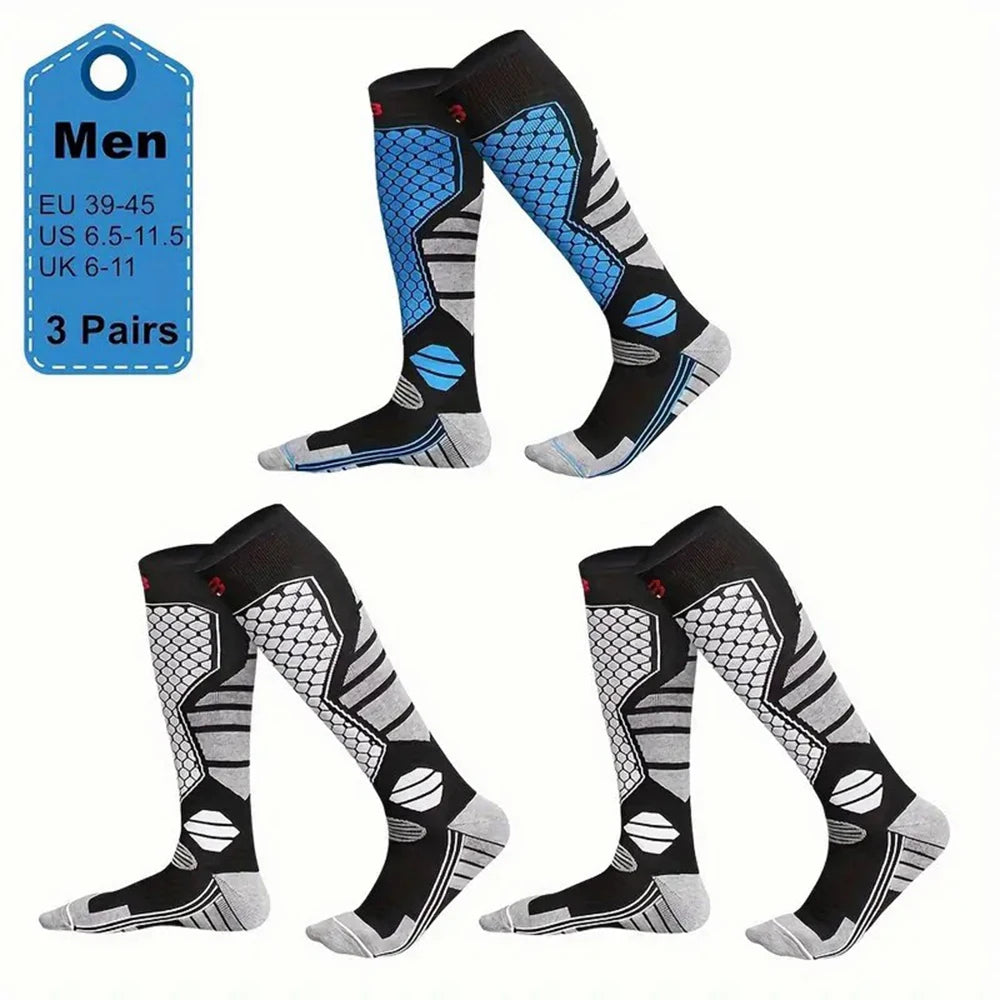 Men's Winter Thick Sports Socks &ndash; Ultimate Warmth and Comfort 3 Pairs BWW / One Size