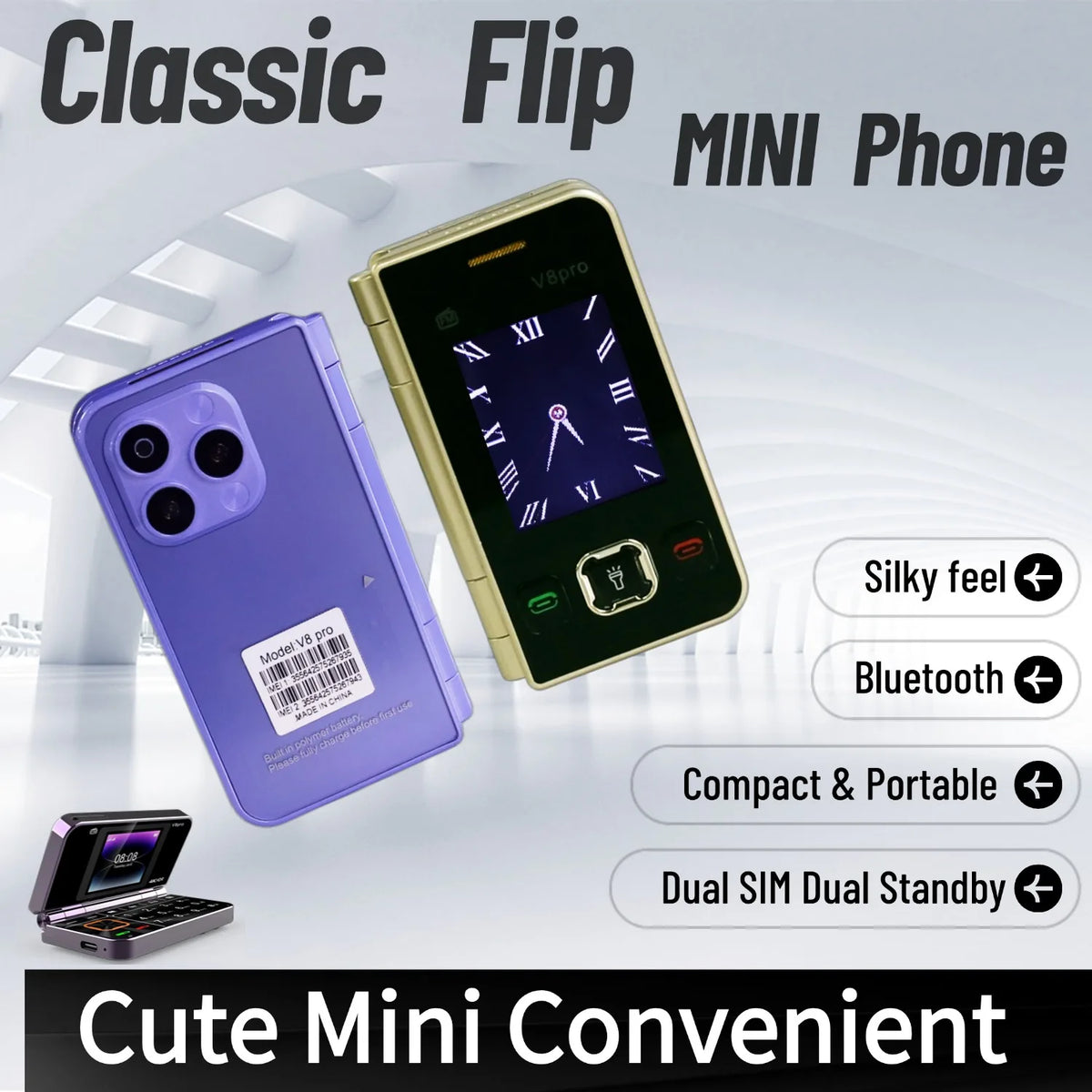 Two Screen Folding Pocket Phone &ndash; Large Push Button Dialing