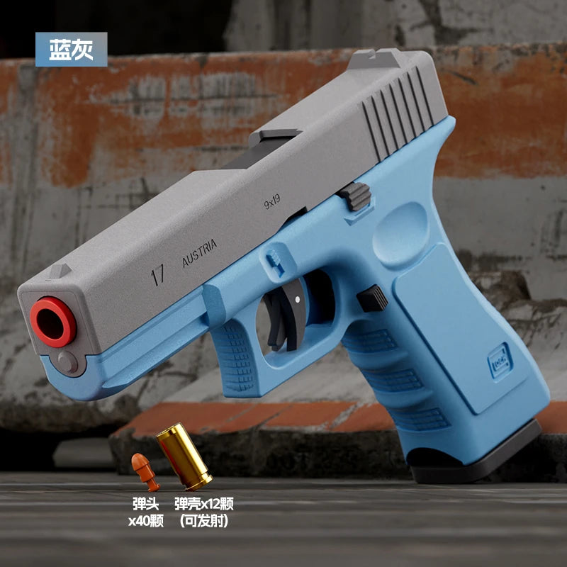 Dual-mode Airsoft Toy Gun G17 Grey blue