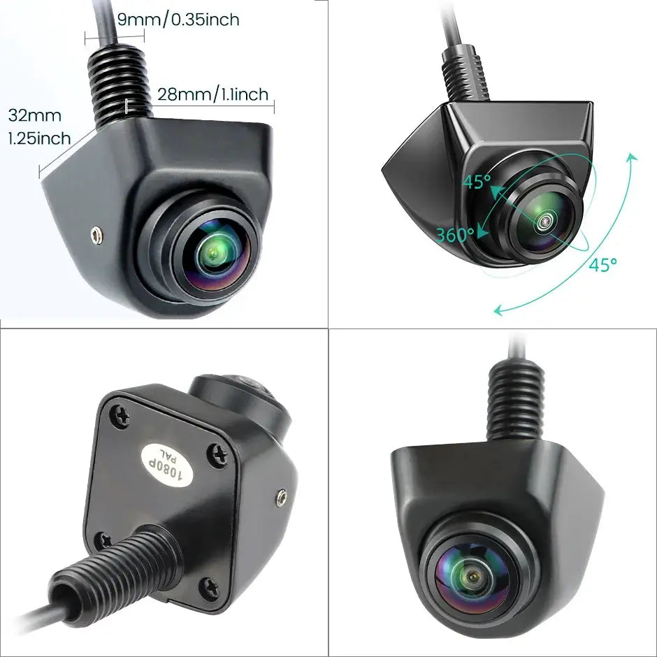 GreenYi 360° Adjustable AHD 1920x1080 Car Rear View Camera Mini Side/Front/Backup 170° Fisheye Lens Night Vision Vehicle Reverse by InterCyprus Trading Ltd