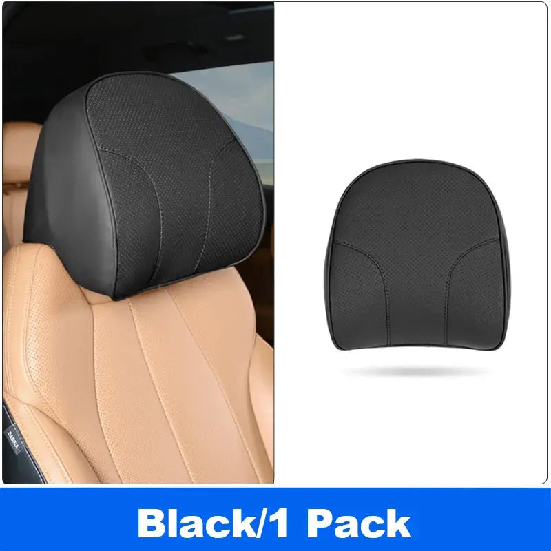 Vtear Universal Car Neck Pillow Memory Foam Headrest Cushion Slip On Elastic Strap Breathable Perforated Neck Relief Accessories by InterCyprus Trading Ltd