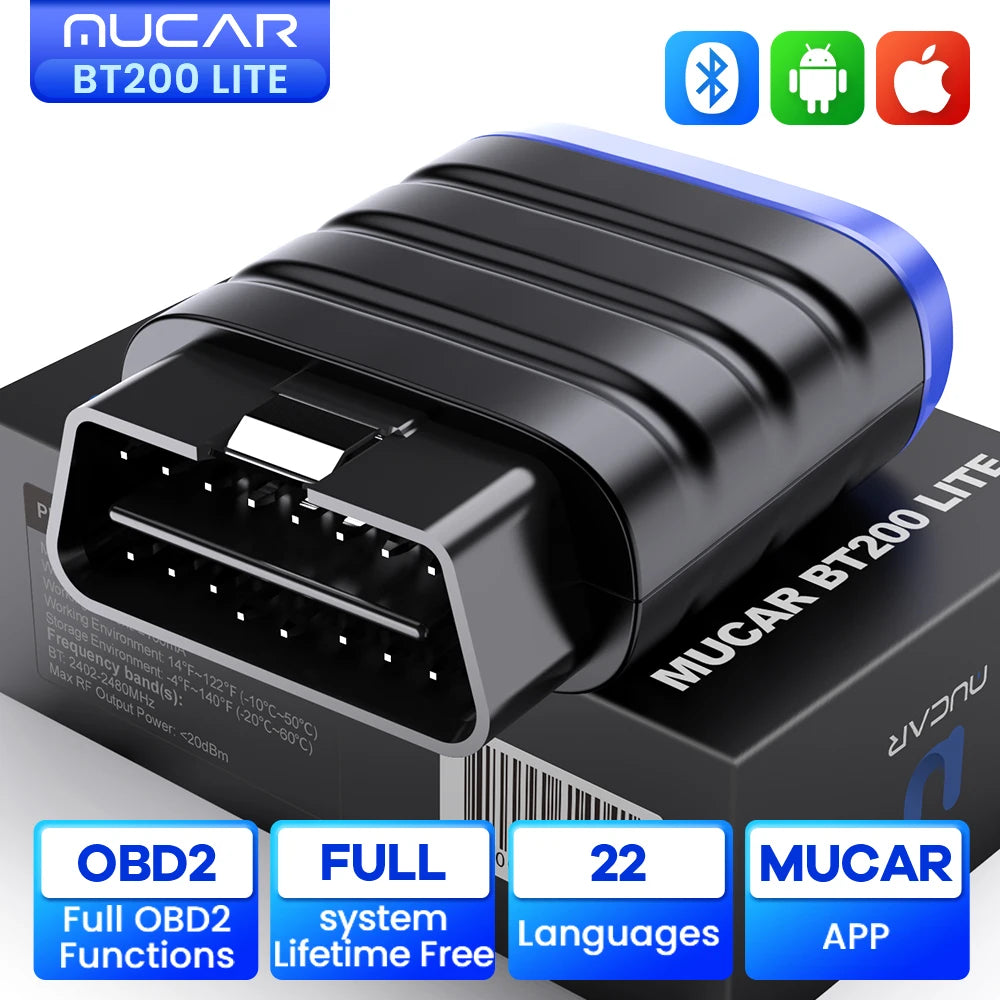 MUCAR BT200 LITE OBD2 Bluetooth Scanner &ndash; Full Diagnostics MUCAR BT200 LITE / UNITED KINGDOM