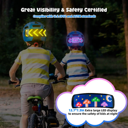 Smart LED Kids Cycling Helmet for Safety and Fun
