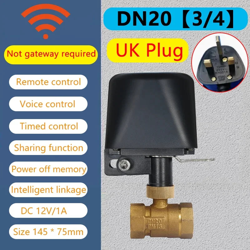 Tuya Smart Water Valve &ndash; Wireless Control With Alexa WiFi DN20 UK Plug