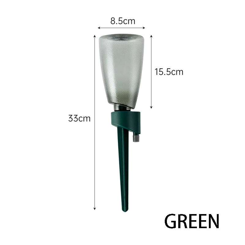 Automatic Flower Watering Device - Adjustable Speed Drip Irrigation for Gardens &amp; Succulents Green bottle