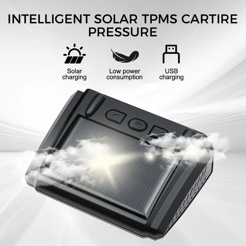 Leepee 31209 TPMS 4 Sensörlü Araç Lastik Basıncı İzleme Sistemi Güneş Enerjili USB
