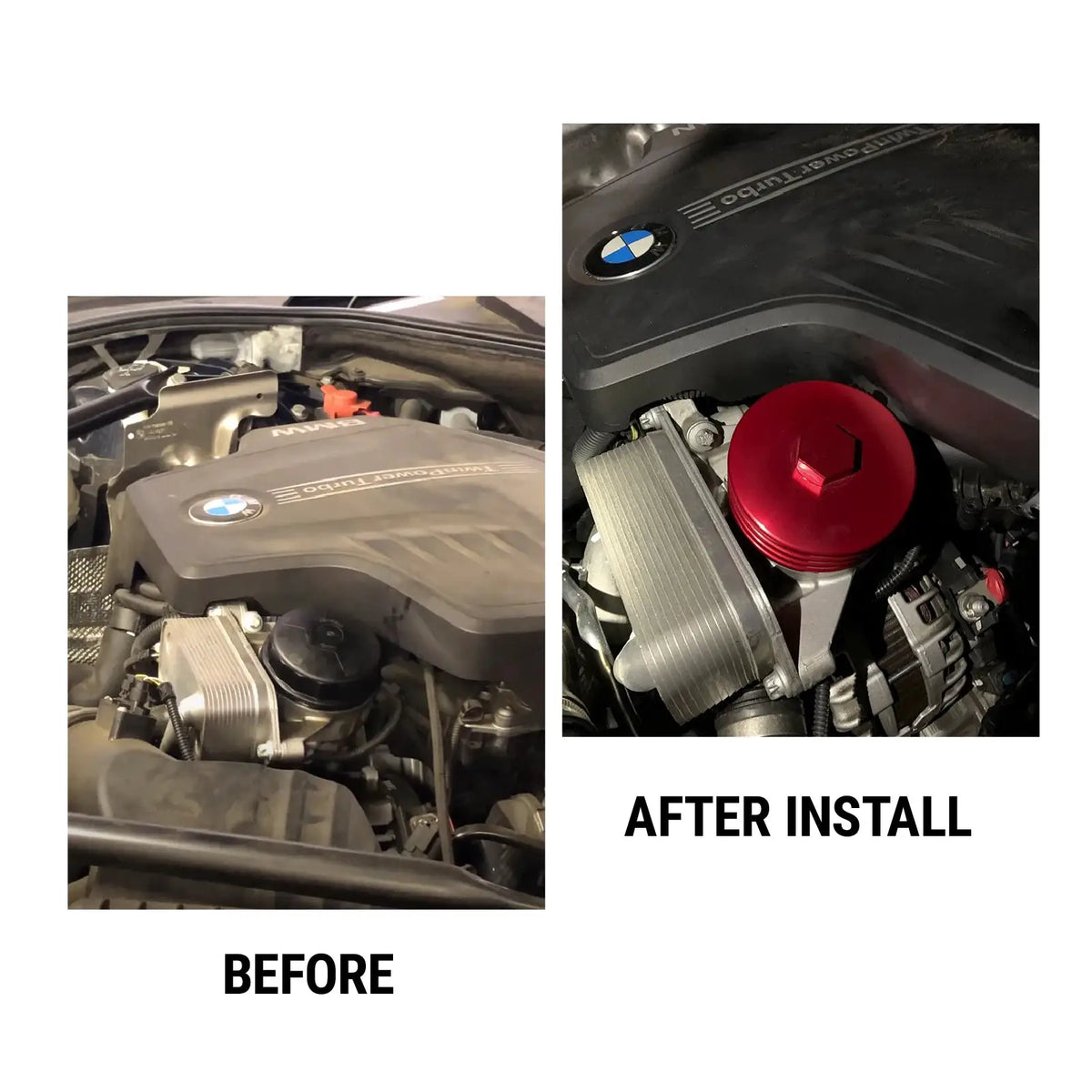 PIKBUK Aluminum BILLET OIL FILTER HOUSING FOR N20 N26 N52 N54 N55 S55 BMW 2.0L 3.0L Engines by InterCyprus Trading Ltd