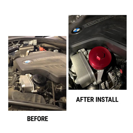 PIKBUK Aluminum BILLET OIL FILTER HOUSING FOR N20 N26 N52 N54 N55 S55 BMW 2.0L 3.0L Engines by InterCyprus Trading Ltd