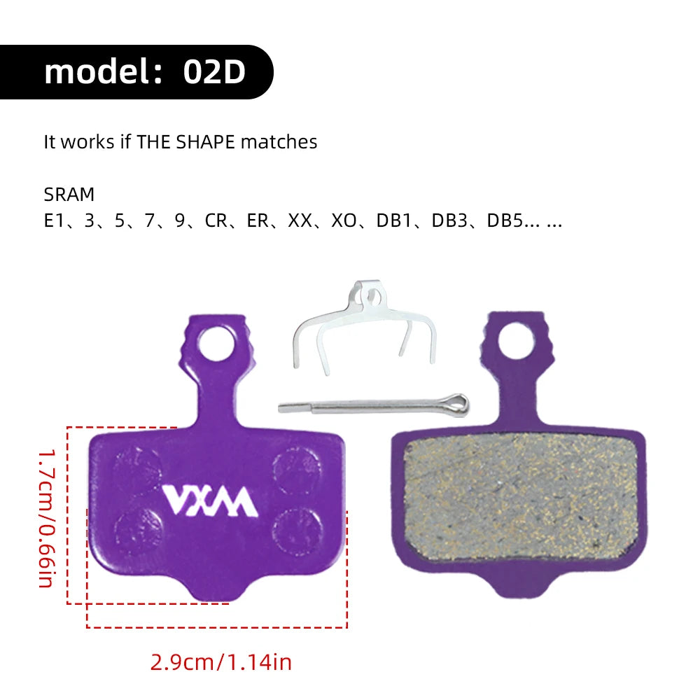 VXM Purple Polymetallic Disc Pad For Shimano B01S &ndash; Durable Purple 02D