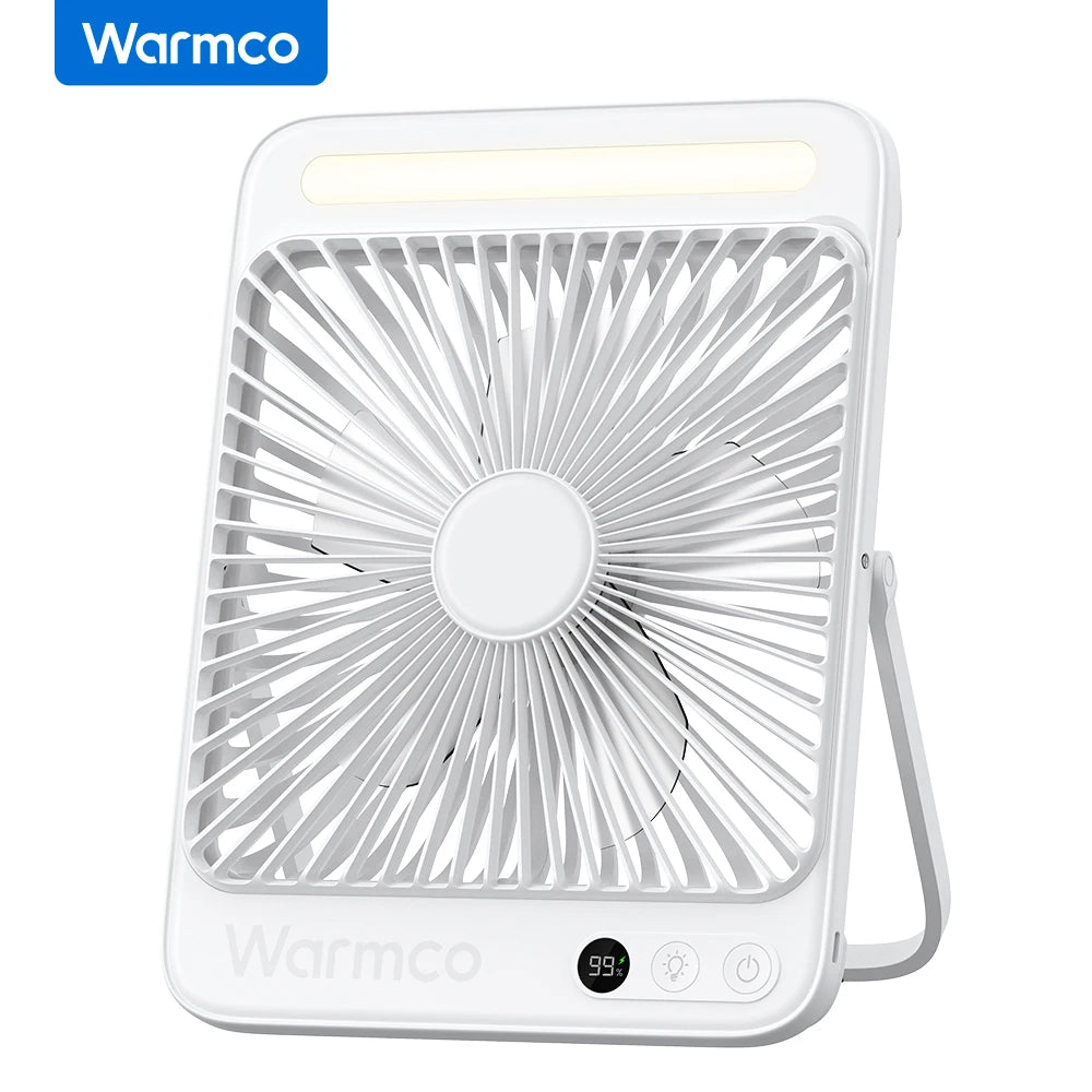 Warmco D4 Portable Desk Fan &ndash; Rechargeable 20000mAh White 20000mAh