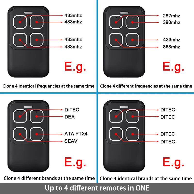 Universal Garage Door Remote Control Duplicator - 280MHz to 868MHz