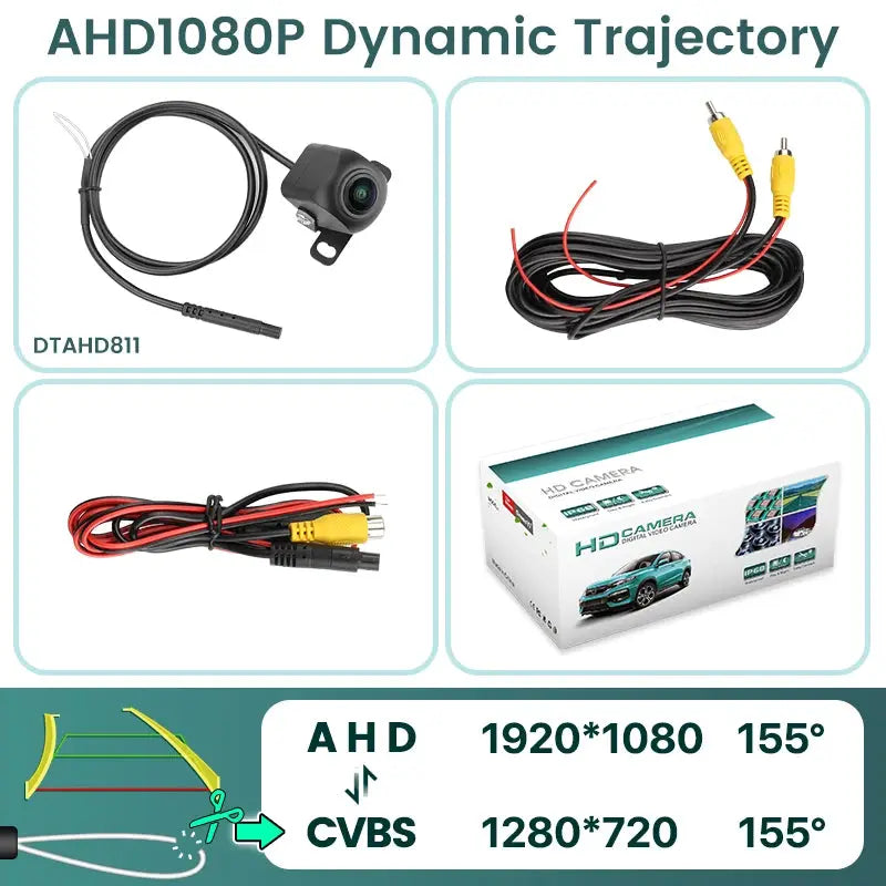 GreenYi AHD1080P Vehicle Car Rear View Camera 170° Fisheye Night Vision Waterproof Front Side Backup Universal Dynamic Optional by InterCyprus Trading Ltd
