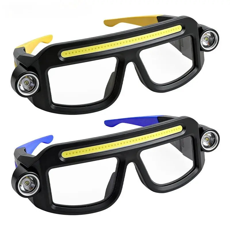 Rechargeable COB LED Glasses Headlight TYPE C Waterproof Lightweight Adjustable Angle Work Lamp for Car Maintenance Repair by InterCyprus Trading Ltd