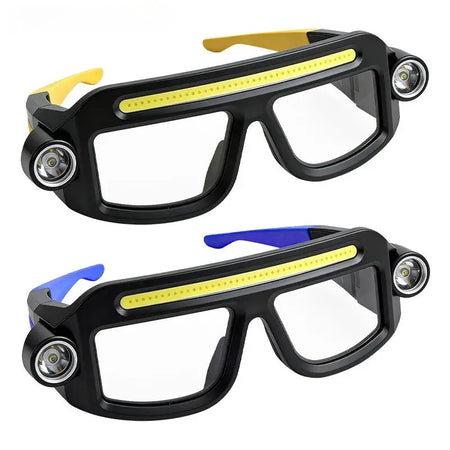 Rechargeable COB LED Glasses Headlight TYPE C Waterproof Lightweight Adjustable Angle Work Lamp for Car Maintenance Repair by InterCyprus Trading Ltd