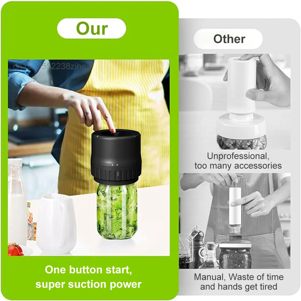 Electric Jar Vacuum Sealer Cordless Jar Kit &ndash; Two Jar Sizes