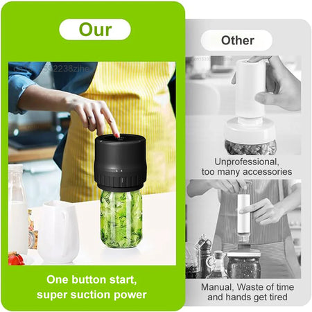 Electric Jar Vacuum Sealer Cordless Jar Kit &ndash; Two Jar Sizes