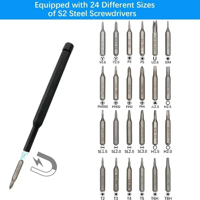 Magnetic Screwdriver Set 25 in 1 Kit Bits &ndash; Precision Bits