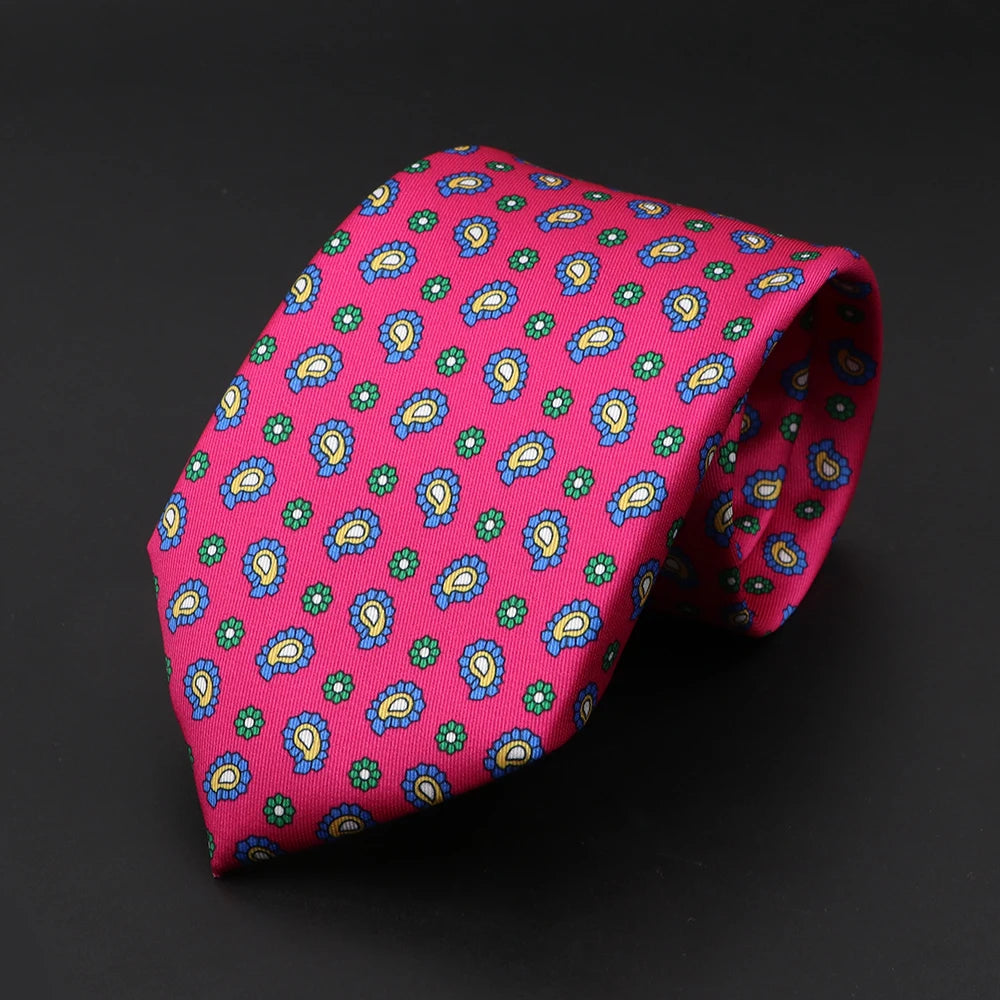 High Quality Soft Silk Ties in 51 Colours - Geometric Pattern Necktie for Men 26