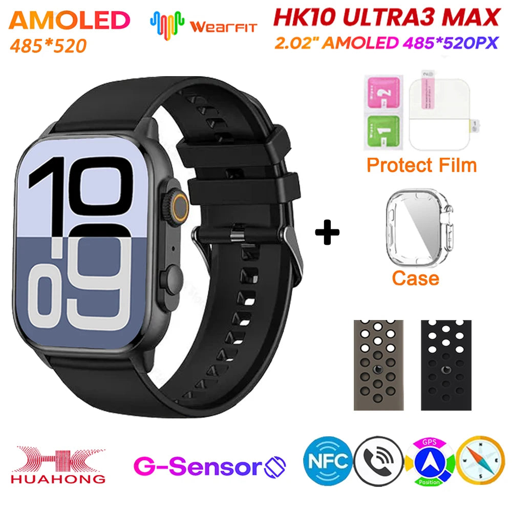 HK10 Ultra 3 MAX 2025 &ndash; AMOLED NFC GPS Smartwatch AI sp-black-green