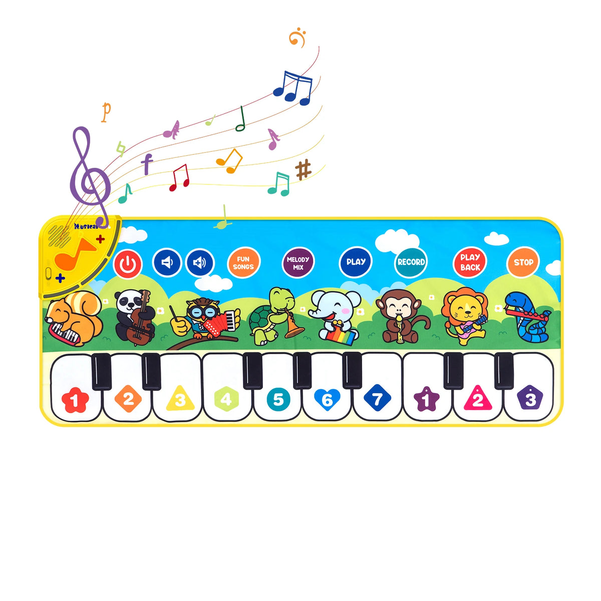 Coolplay Music Piano Mat &ndash; Interactive Educational Fun for Toddlers 80x33cm  Wild Animal