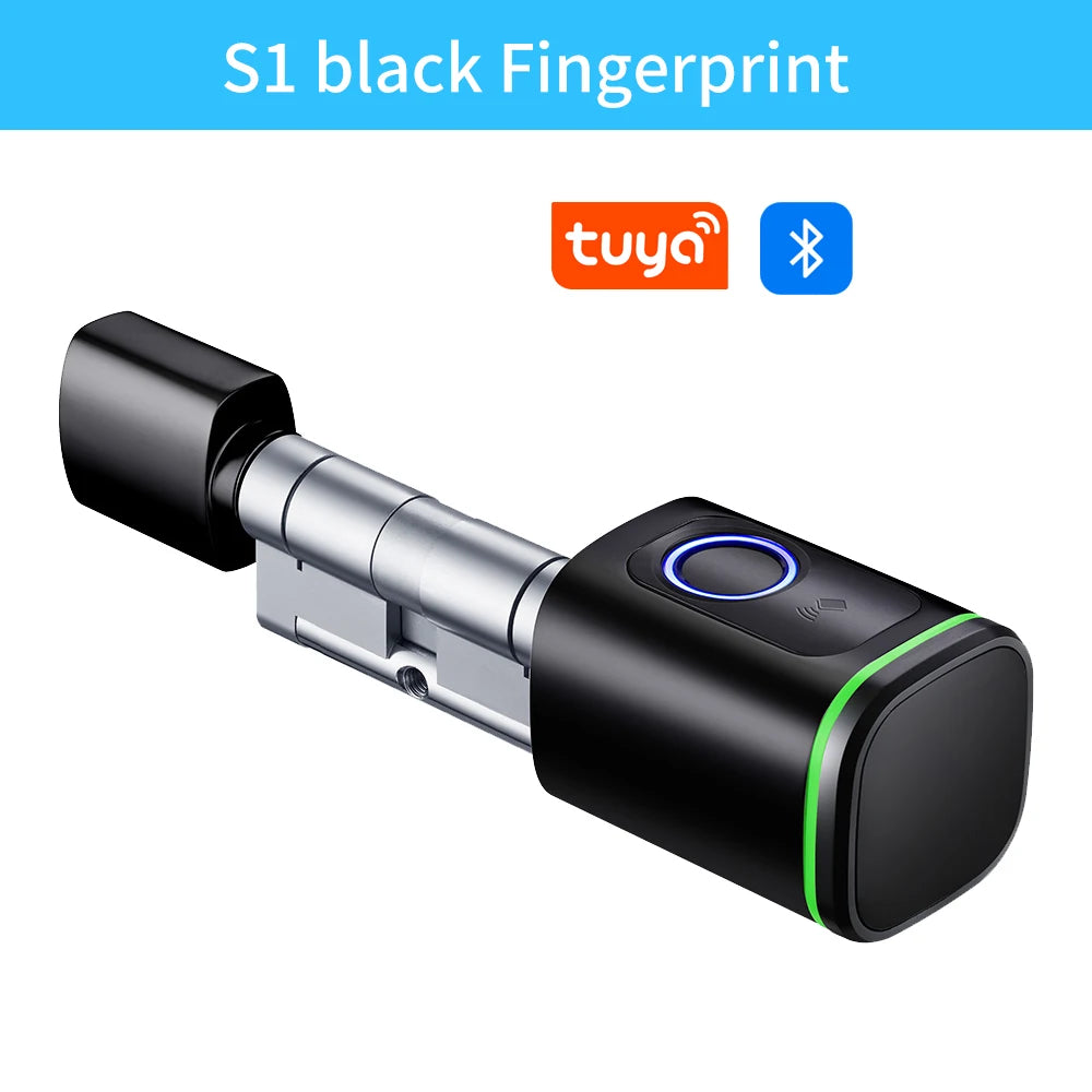 Tuya BLE Smart Electronic Door Lock &ndash; Biometric Unlock S1F-black / 45 and 45