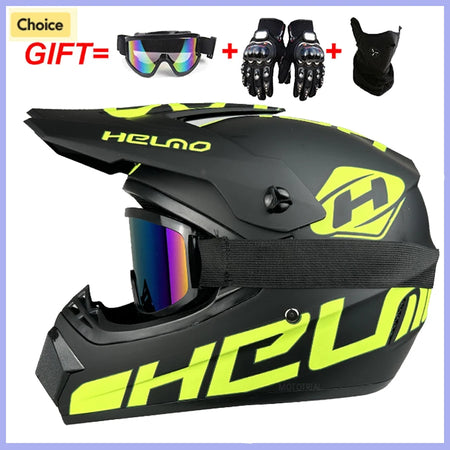 Premium Full Face Off-Road Motorcycle Helmet with 3 Free Gifts