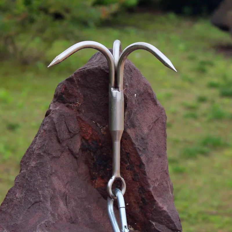 3-Claw Stainless Grappling Hook - Outdoor Climbing
