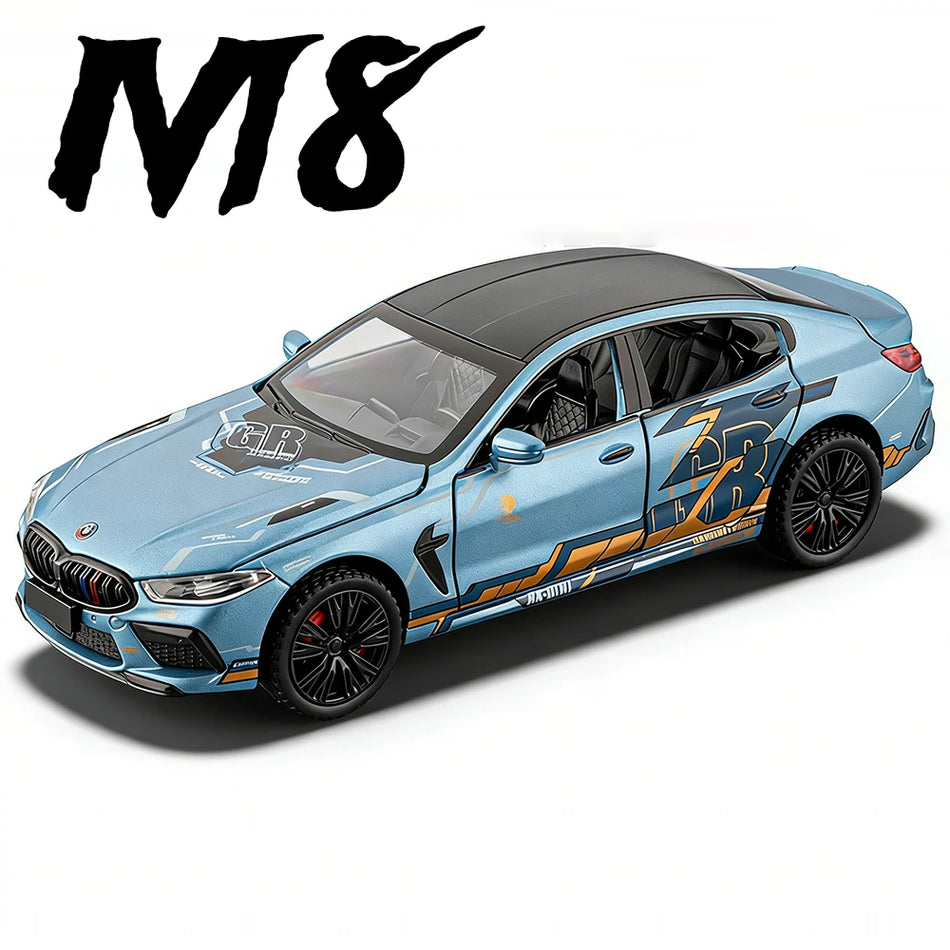 1:32 Diecast športni avto model igrača z volanom, odprtimi vrati, zvokom in lučmi