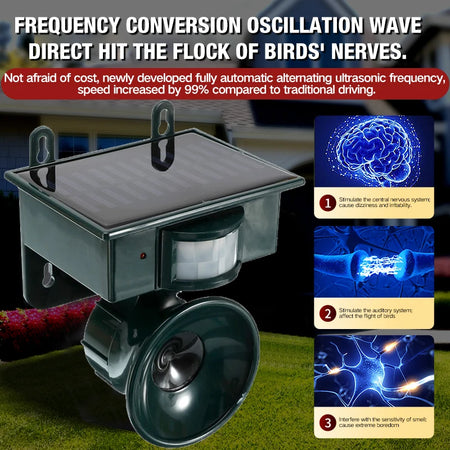 Solar Ultrasonic Bird Repellent &ndash; Eco Friendly Solar Power