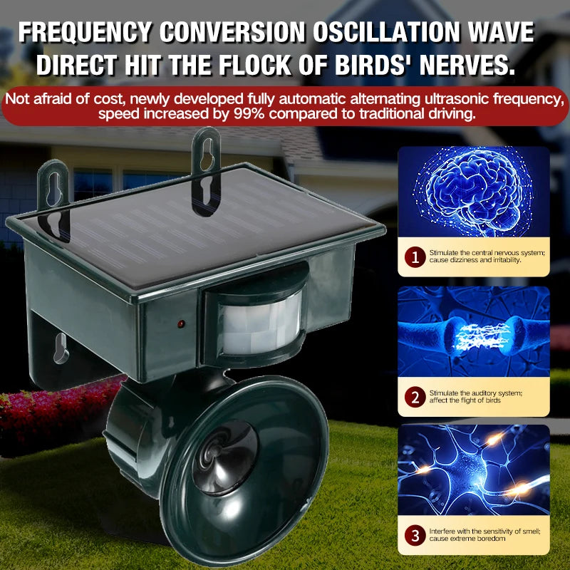 Solar Ultrasonic Bird Repellent &ndash; Eco Friendly Solar Power