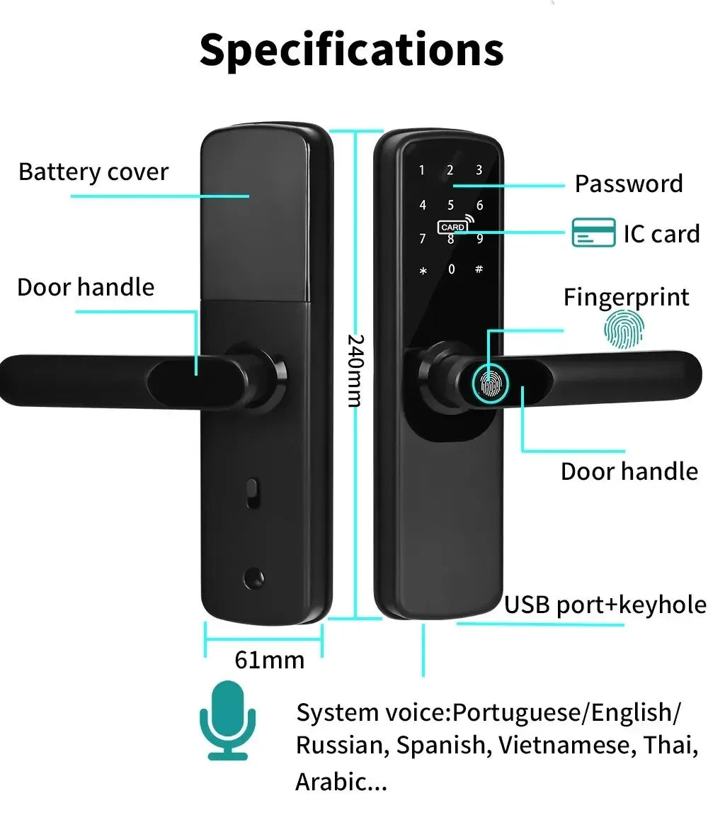 Tuya WiFi Smart Door Lock &ndash; Multiple Unlocking Modes