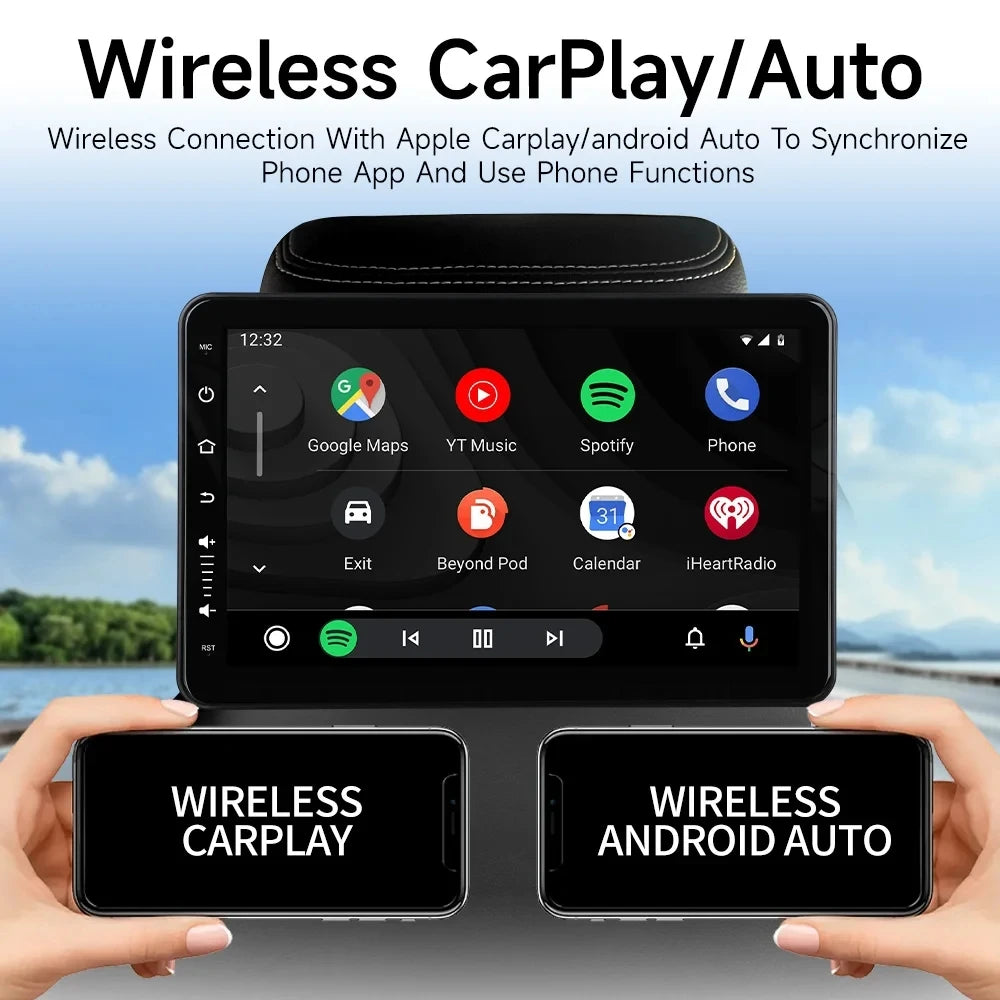 JIUYIN Car Headrest Monitor 10.1 Inch &ndash; Wireless CarPlay and Android Auto