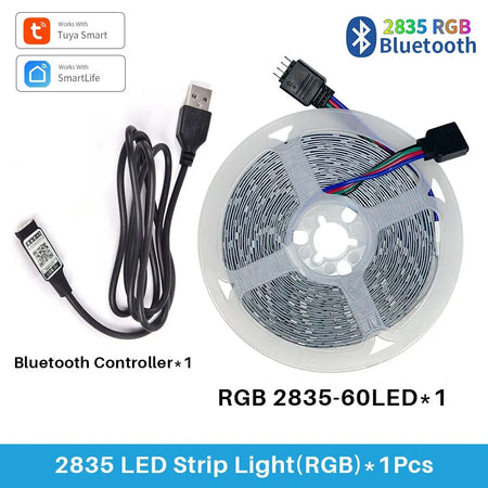 Elivco Tuya Smart Bluetooth RGB LED Strip Lights 5M with APP Control 5V-2835-5m / Bluetooth Version