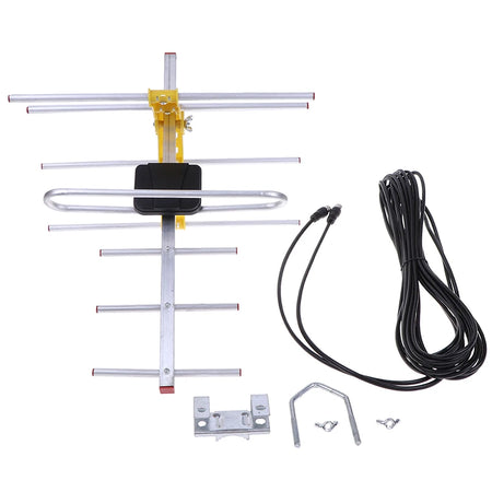 Outdoor 100 Mile Amplified 8 Yagi Antenna - HDTV 10dB Boost