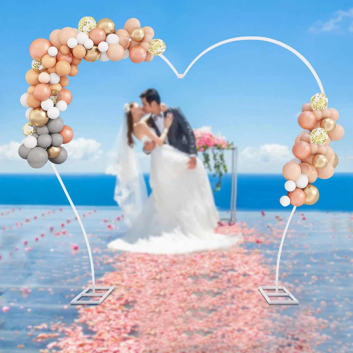 Metal Wedding Arch Heart-Shaped Stand &ndash; Sturdy Carbon Steel